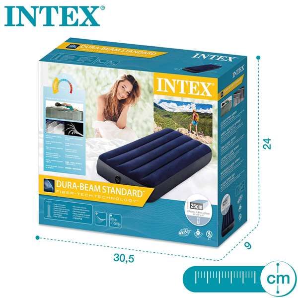 Intex Colchon Flocado Dura-Beam Standard Classic Downy - 76x191x25 cm - Matelas PVC