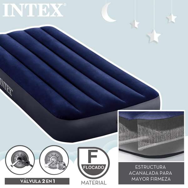 Intex Colchon Flocado Dura-Beam Standard Classic Downy - 76x191x25 cm - Matelas PVC
