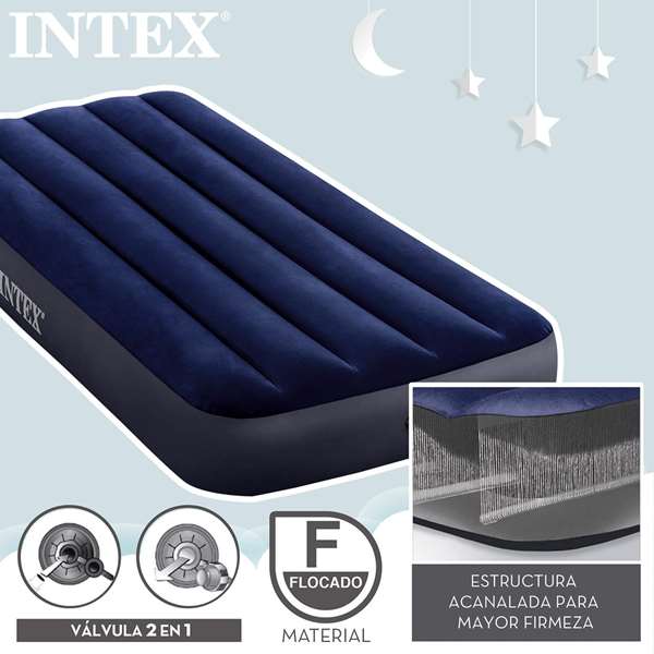 Intex Colchon Flocado Dura-Beam Standard Classic Downy - 76x191x25 cm - Matelas PVC