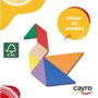Cayro Tangram en Bois de Couleurs, Jeu de Réflexion dans Boîte Métal 15x15x3 cm, À partir de 5 ans