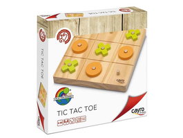 Cayro - Jeu de Tic Tac Toe en bois - Dimensions 20x20x4 cm - Jeu de société pour enfants - Boîte multilingue