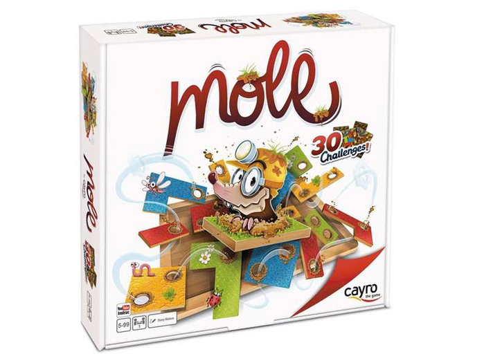 Cayro - Jeu de taupes en bois et carton - Juego Mole - Aide la taupe à sortir du jardin - 24x24x5 cm Cayro - Jeu de taupes en bois et carton - Juego Mole - Aide la taupe à sortir du jardin - 24x24x5 cm