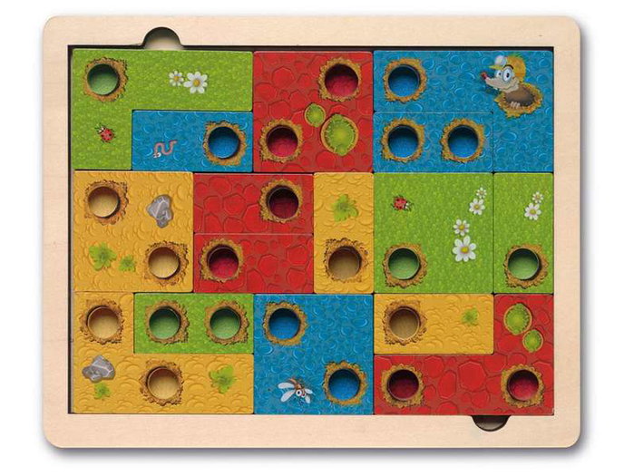 Cayro - Jeu de taupes en bois et carton - Juego Mole - Aide la taupe à sortir du jardin - 24x24x5 cm Cayro - Jeu de taupes en bois et carton - Juego Mole - Aide la taupe à sortir du jardin - 24x24x5 cm