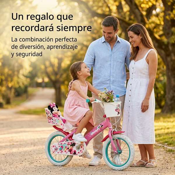 Huffy Bicicleta Minnie 12" - Vélo enfant fille 3 à 5 ans - Rosa - Matériel : fer