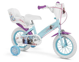 Huffy Bicicleta Frozen - Vélo fille 12 pouces avec roues stabilisatrices - Pour enfants de 3 à 5 ans (36-60 mois) - Bleu