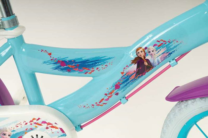 Huffy Bicicleta Frozen - Vélo fille 12 pouces avec roues stabilisatrices - Pour enfants de 3 à 5 ans (36-60 mois) - Bleu