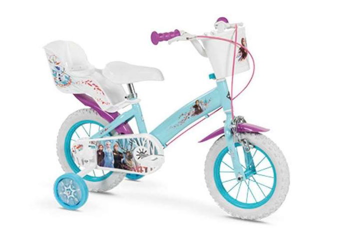 Huffy Bicicleta Frozen - Vélo fille 12 pouces avec roues stabilisatrices - Pour enfants de 3 à 5 ans (36-60 mois) - Bleu