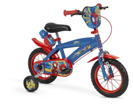 Huffy Bicicleta Spiderman - Vélo pour enfant avec roues de 12 pouces, âge 3 à 5 ans