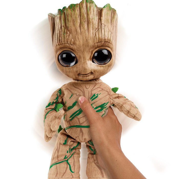 Mattel Peluche Marvel Yo Soy Groot Danseur avec Phrase Iconique et Activation Sonore - Peluche Groot Bailarín 28 cm, Licence Guardians of the Galaxy, pour Enfants +3 ans