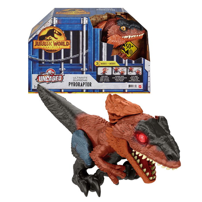 Mattel Jurassic World Dominion Pyroraptor Désenjaulé Figurine Dinosaurio Interactif Sensoriel avec Yeux LED, Articulations et Effets Sonores - Jouet Électronique Mattel Jurassic World Dominion Pyroraptor Désenjaulé Figurine Dinosaurio Interactif Sensoriel avec Yeux LED, Articulations et Effets Sonores - Jouet Électronique