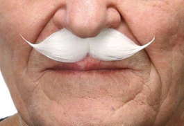 My Other Me - Moustache blanche taille unique - Déguisement / Accessoire en Multicolor - Version multilingue (Espagnol, Français, Anglais)