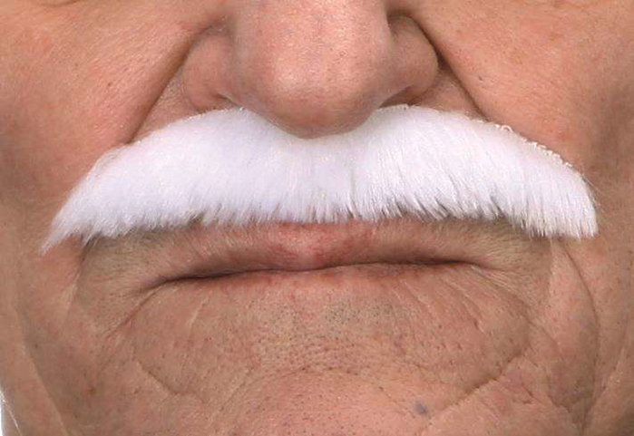 My Other Me - Bigote Moustache Adulte Blanc - Déguisement et Accessoire - Taille Unique