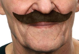 My Other Me Moustache postiche costume accessoire déguisement couleur châtain taille unique multilingue (espagnol, anglais, français, italien, portugais, allemand)