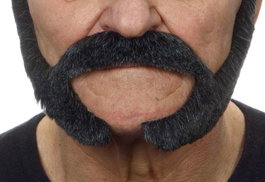 My Other Me - Fausse barbe et moustache multicolore taille unique - Six langues (espagnol, anglais, français, italien, portugais, allemand)