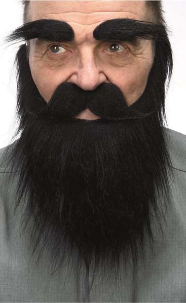 My Other Me Déguisement Adulte Kit Barbe, Moustache et Sourcils - Taille Unique - Brun