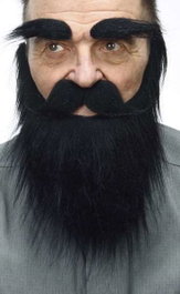 My Other Me Déguisement Adulte Kit Barbe, Moustache et Sourcils - Taille Unique - Brun