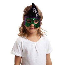 My Other Me - Antifaz / Masque de déguisement de sorcière avec paillettes - Taille unique - Sans pile