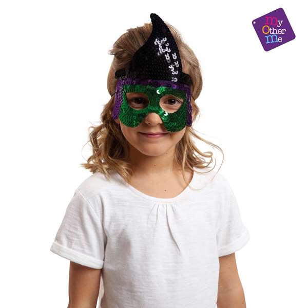 My Other Me - Antifaz / Masque de déguisement de sorcière avec paillettes - Taille unique - Sans pile My Other Me - Antifaz / Masque de déguisement de sorcière avec paillettes - Taille unique - Sans pile