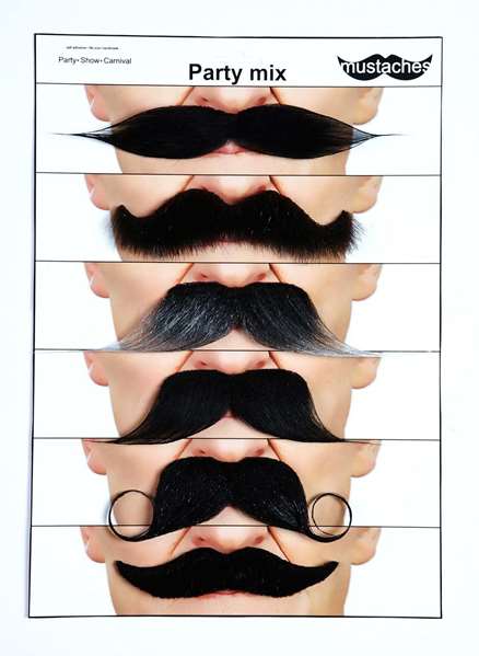 My Other Me - Lot de 6 Moustaches Taille Unique - Accessoires de Déguisement Multicolores My Other Me - Lot de 6 Moustaches Taille Unique - Accessoires de Déguisement Multicolores
