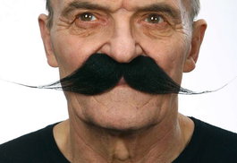 My Other Me Bigote noir - Moustache postiche adulte multilingue (français, espagnol, anglais...) - Taille unique - Multicolore