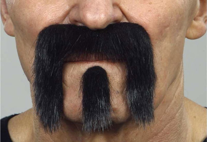 My Other Me - Fausse barbe et moustache multicolore taille unique - Six langues (espagnol, anglais, français, italien, portugais, allemand)