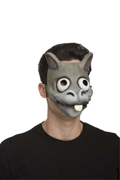 My Other Me Masque de tête âne en latex Taille unique - Accessoire déguisement fête costume adulte