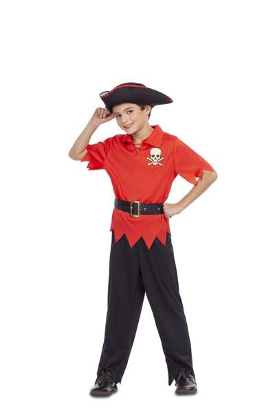 My Other Me - Déguisement de Pirate Rouge 5-6 Ans (Complet avec Chapeau, Chemise, Ceinture et Pantalon) - Multilingue (FR/ES/EN/IT/PT/DE)
