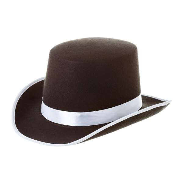 My Other Me - Chapeau noir avec ruban blanc - Accessoire vestimentaire multicolore - Langues : Espagnol, Anglais, Français, Italien, Portugais, Allemand