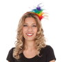 My Other Me Diadema de plumas arco iris - Diadème de plumes arc-en-ciel taille unique adulte - Multicolor - Polyester / PVC