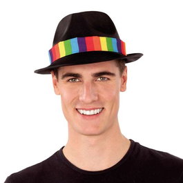 My Other Me - Sombrero Gangster Noir pour adultes Rainbow - 100% Polyester - Taille Unique