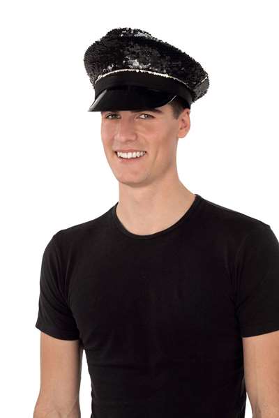 My Other Me Gorra Policia T/58 - Casquette de Police à Paillettes pour Adulte - Taille Unique - 100% Polyester