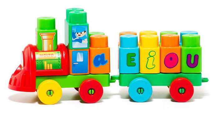 Molto - Train de construction avec blocs à assembler - 28 pièces - Jeu de construction en plastique - À partir de 1 an
