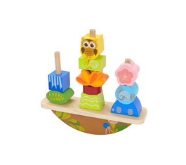 Molto Balancín Apilable de Madera Jouet en Bois Empilable 12 Pièces 20x11x5 cm pour Enfants dès 12 Mois