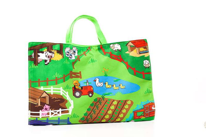 Molto - Manta activités Farm and Fun - Couverture de jeu ferme avec 7 figurines en tissu souple - Pour enfants de 1 an et plus