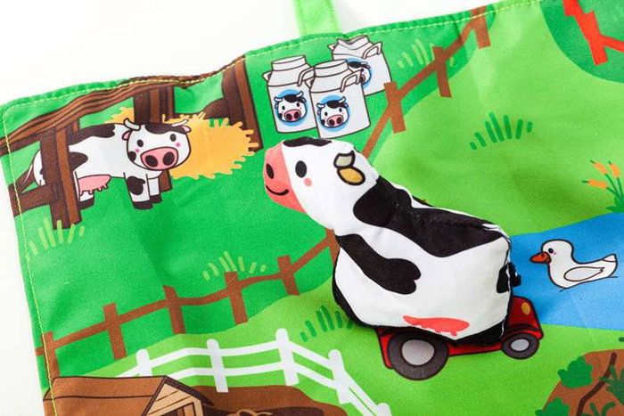 Molto - Manta activités Farm and Fun - Couverture de jeu ferme avec 7 figurines en tissu souple - Pour enfants de 1 an et plus