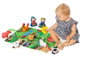 Molto - Manta activités Farm and Fun - Couverture de jeu ferme avec 7 figurines en tissu souple - Pour enfants de 1 an et plus