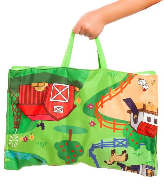 Molto - Manta activités Farm and Fun - Couverture de jeu ferme avec 7 figurines en tissu souple - Pour enfants de 1 an et plus