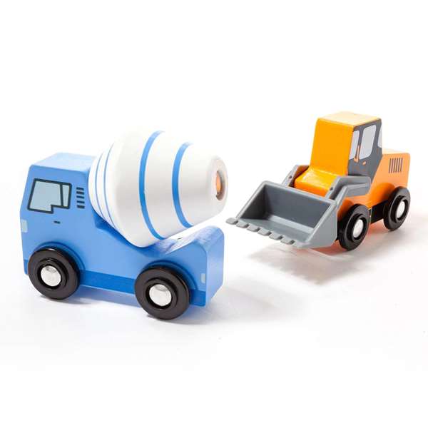 Molto - Set de 7 camions de construction en bois dans une boîte - Jouet Molto - Set de 7 camions de construction en bois dans une boîte - Jouet