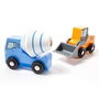 Molto - Set de 7 camions de construction en bois dans une boîte - Jouet