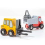 Molto - Set de 7 camions de construction en bois dans une boîte - Jouet