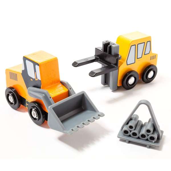 Molto - Set de 7 camions de construction en bois dans une boîte - Jouet Molto - Set de 7 camions de construction en bois dans une boîte - Jouet