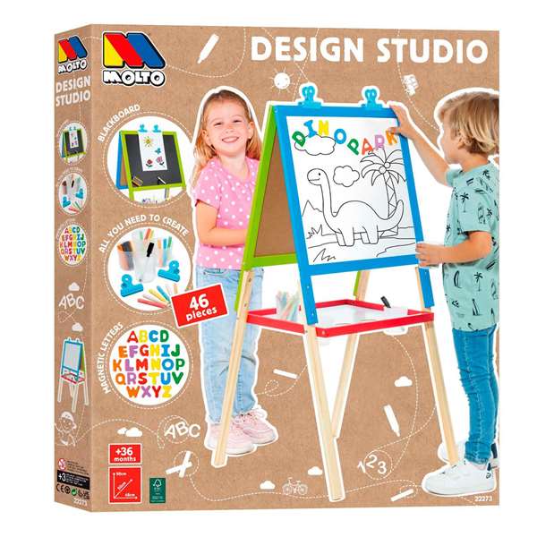 Molto Pizarra - Tableau/Étagère 2 en 1 en bois 98 x 50 x 48 cm pour enfants et adultes Molto Pizarra - Tableau/Étagère 2 en 1 en bois 98 x 50 x 48 cm pour enfants et adultes
