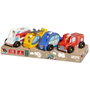 Molto Jeu de 4 Camions en Bois - Jouet Enfant 1 an et plus - Langues: Espagnol, Anglais
