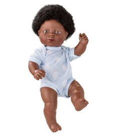 Berjuan 17059-18 Poupée Nouveau-né Africaine Fille 38 cm avec Vêtements