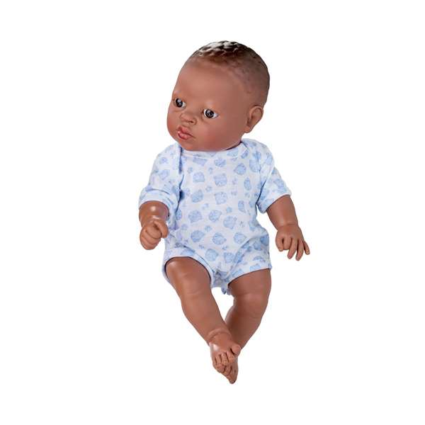 Berjuan Poupée Nouveau-né Africain Garçon 30 cm avec Vêtements - Réf. 17079-18 30
