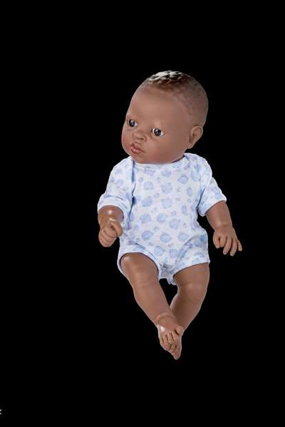 Berjuan Poupée Nouveau-né Africain Garçon 30 cm avec Vêtements - Réf. 17079-18 30