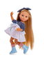 Berjuan 5821-21 Poupée Eva articulée avec robe grise et blanche - Pour enfants à partir de 3 ans