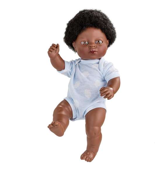 Berjuan Poupée nouveau-né africain garçon 38 cm - Réf. 7058-17