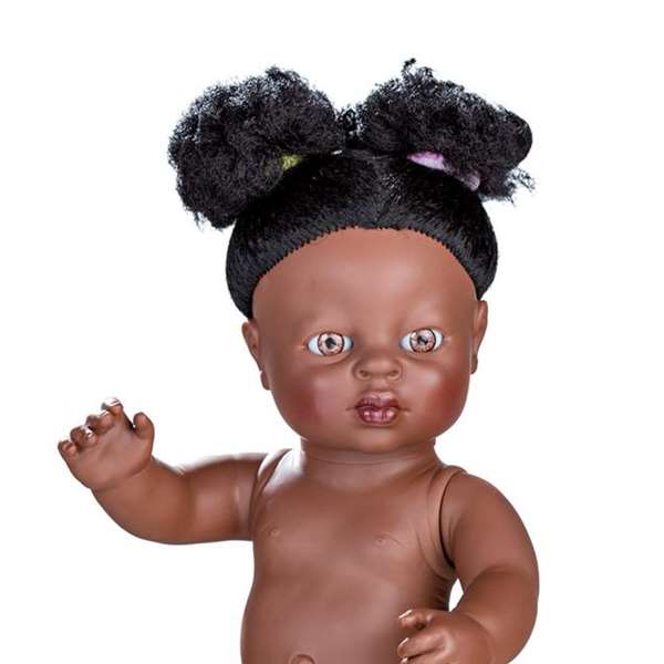 Berjuan 7059-17 - Poupée nouveau-né africaine fille 38 cm, pour enfants à partir de 3 ans