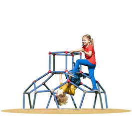 Ociotrends Centro de juegos Dome Climber, structure d'escalade dôme 170x170x118 cm pour enfants 3-6 ans, bleu, nécessite assemblage